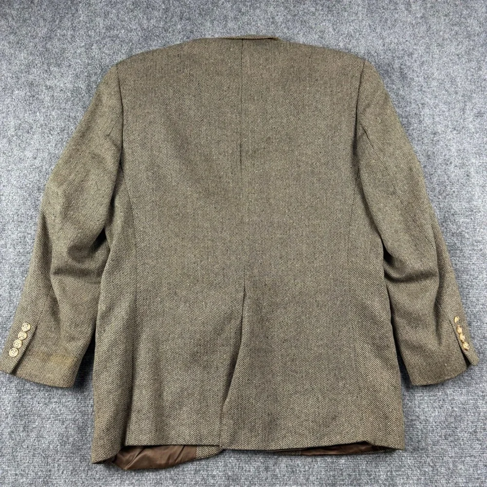 Polo University Club Blazer Mens 40R Brown Silk Wool Herringbone Ralph Lauren